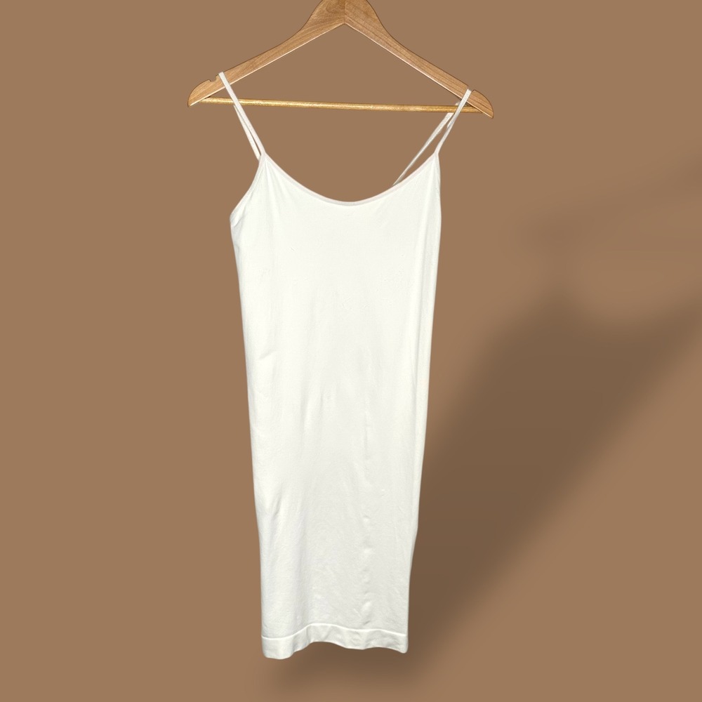 Riley 7 White Spaghetti Strap Tank Top Maternity Basic Layering Cami Women's M/L